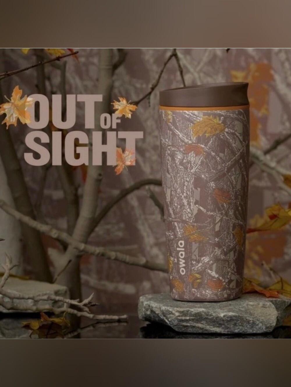 Owala Autumn Camo Travel Tumbler - Brown 20oz Smoothsip Out Of Sight Mug